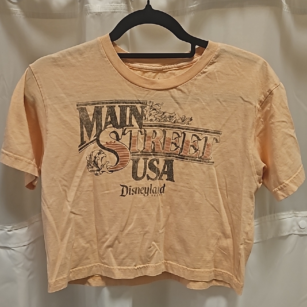 Disneyland Main Street USA Peach Crop Top T-Shirt Size Small